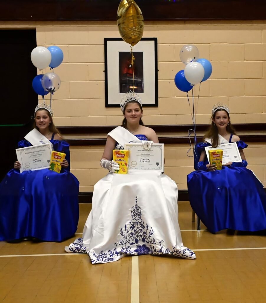 Carnival Queen, Amy, and our Senior Princesses, Hetty and Melanie