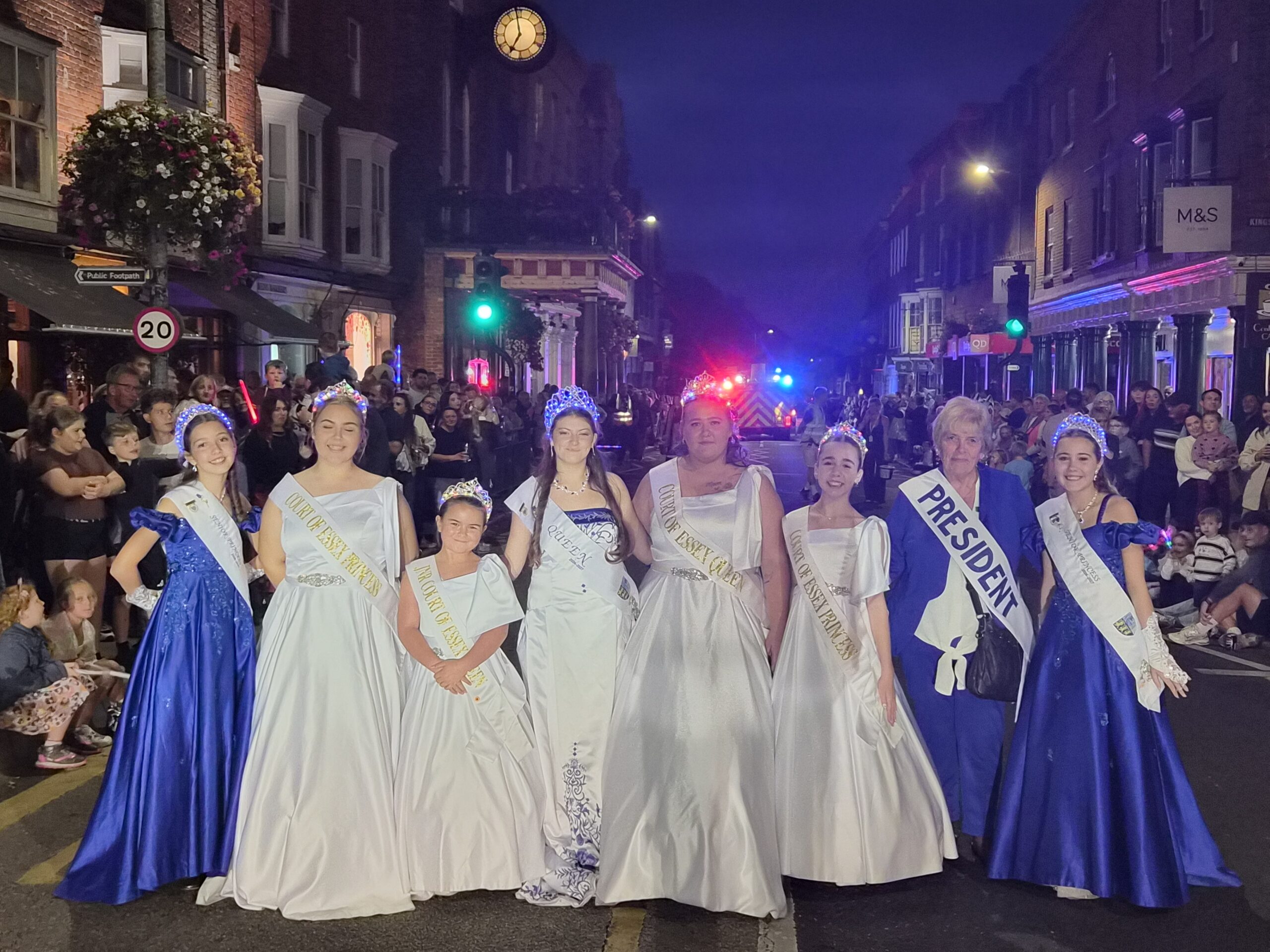 Court of Essex and Maldon Carnival Court together at the illuminated carnival